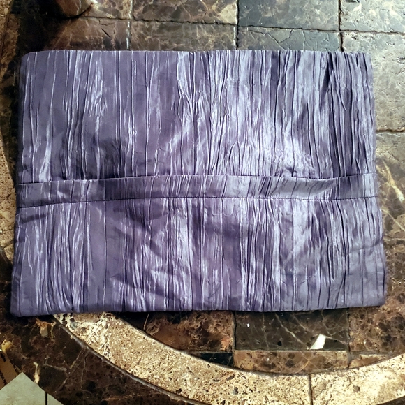 Dark gray handmade silk pillow case with black white rosettes & rhinestones NEW - Picture 3 of 4